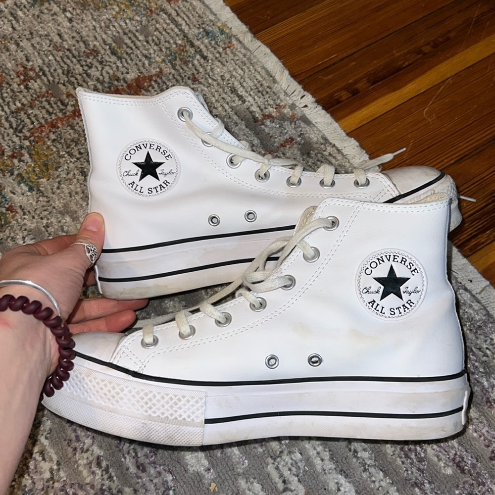 White Platform Converse